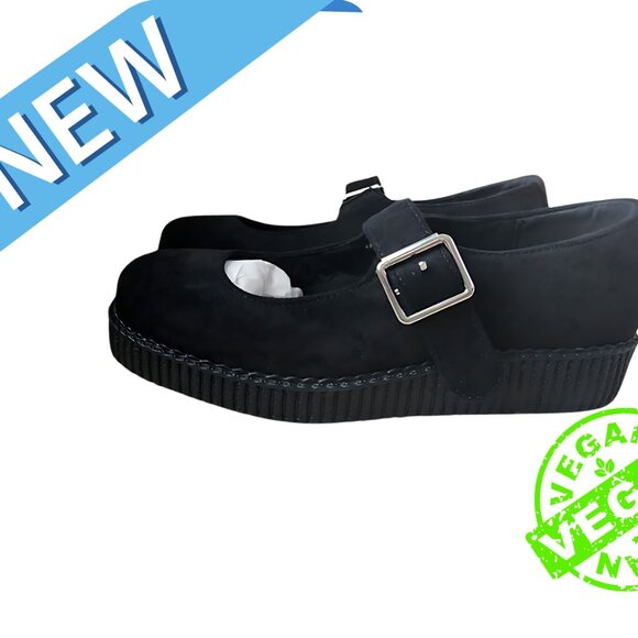 TUK Shoes Nwt Tuk Viva Creepersvegan Mary Jane Style Shoes Black Womens Size 8 Wide Poshmark